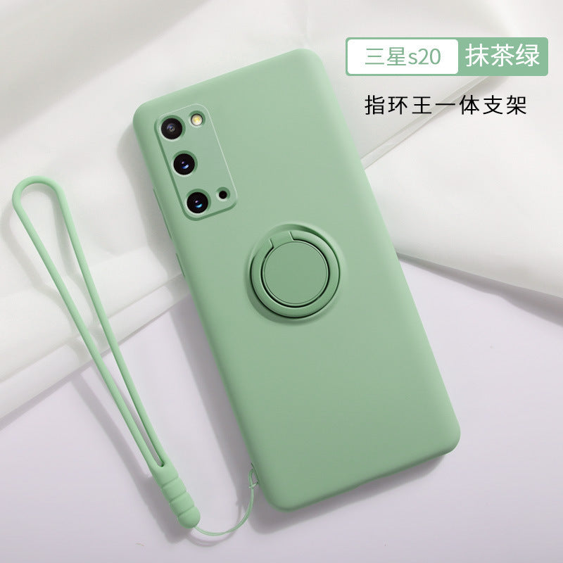 Suitable for samsung s25ultra mobile phone case s24fe liquid silicone ring holder all-inclusive s10 lens protective case