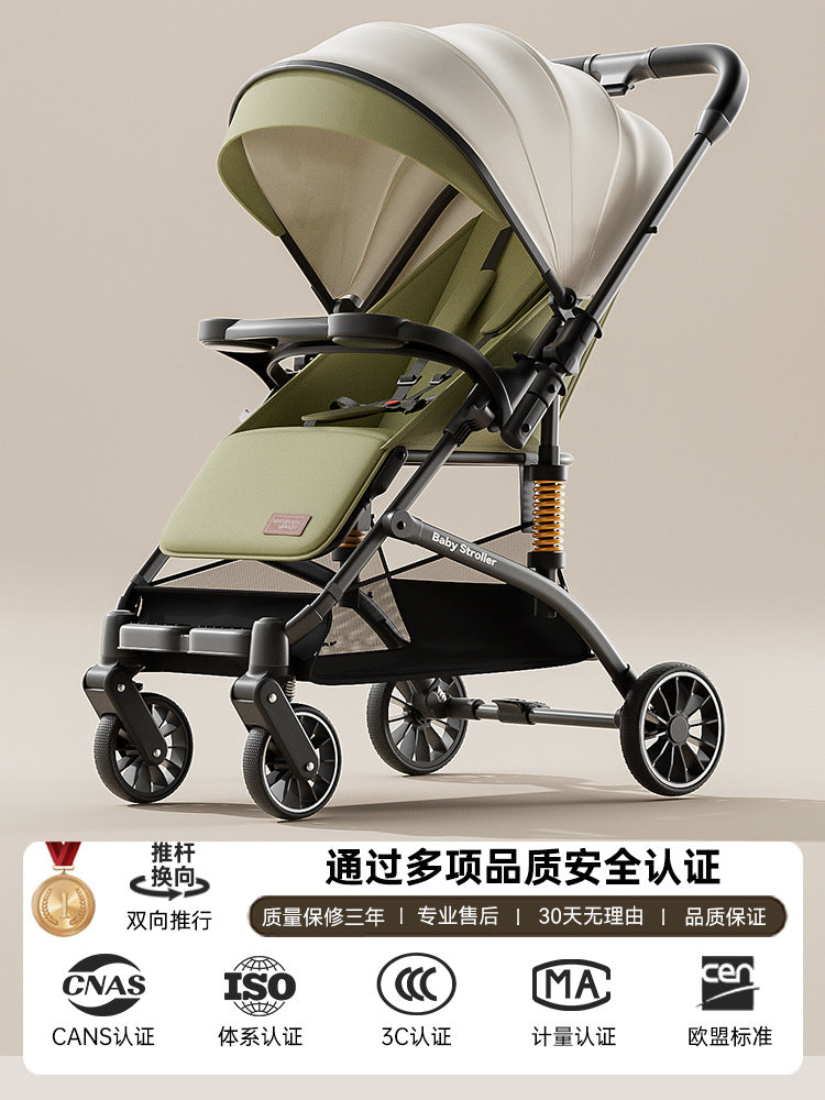 High-view two-way stroller, 0-3 years, convertible pushchair, lightweight & foldable, baby walking assistant
