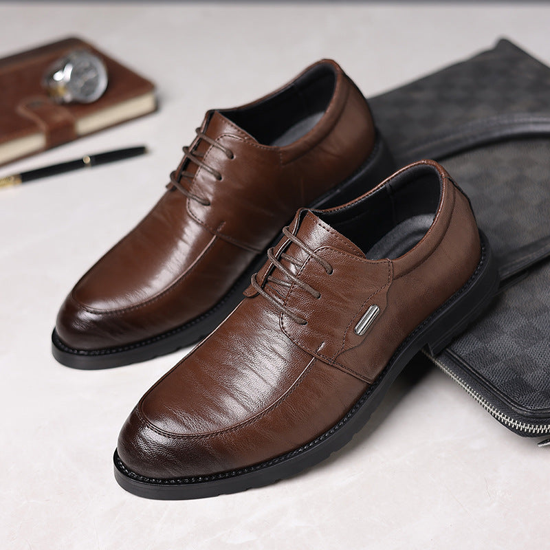 Leather shoes for men, business formal wear, k-style british style, live broadcast casual leather shoes, youth work, groom, wedding, trendy leather shoes