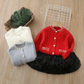 Fall and winternew arrival baby girl k-styleknittingoutweargirlsweatercardigan tutu skirtsuit