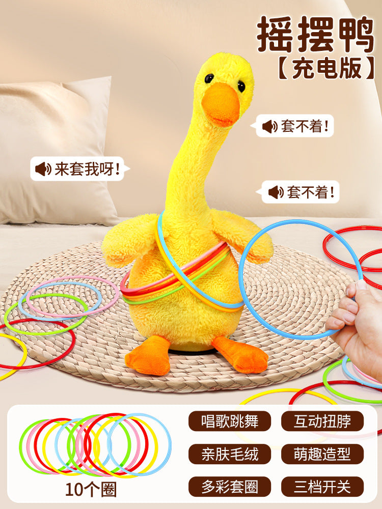 Children's throwing ring toy set, big goose set, duck parent-child interactive indoor and outdoor ring set, kindergarten stall
