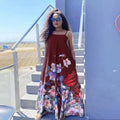 European and american cross-border e-commerce   sleeveless printed dress african plus size women's camisole maxi dress
