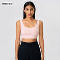 New shockproof, push-up, cutout back yoga bra - barely there, skin-friendly, semi-fixed cup sports bra for women - d25071