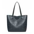 Trendy fashion tote bag 2026 new spring solid color crocodile pattern large capacity shoulder bag handbag women's bag
