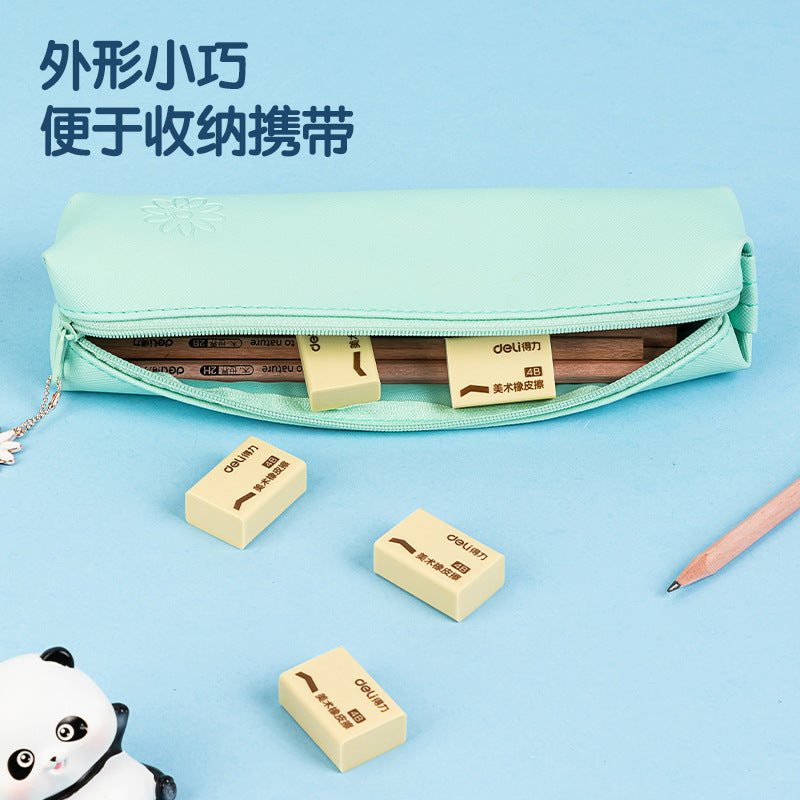 Deli 7534 Eraser 4B Art Eraser Painting Clean Less Chip Stationery Pencil Eraser Student Stationery Wholesale