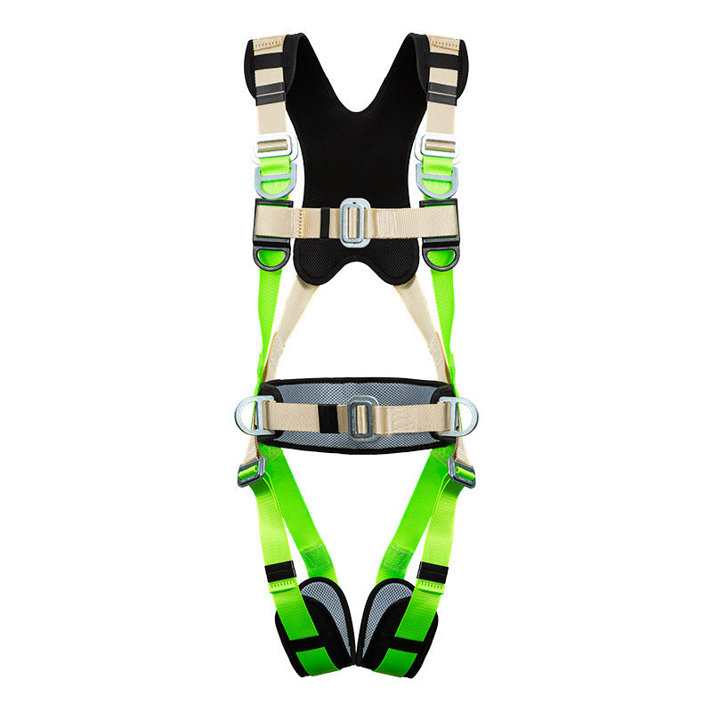 Outdoor sports equipment anti-fall safety belt, new national standard full body five-point seat belt buffer bag full set
