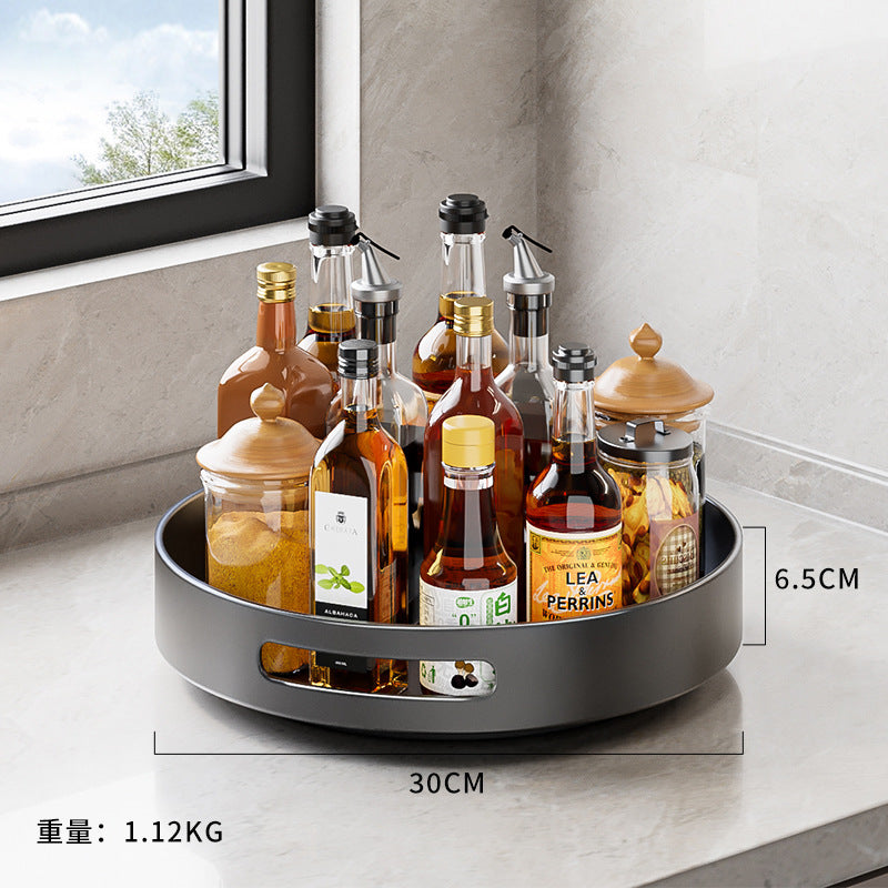 Stainless steel seasoning rack 360 ° rotation convenient rack countertop thickened stainless steel double-layer multi-functional storage