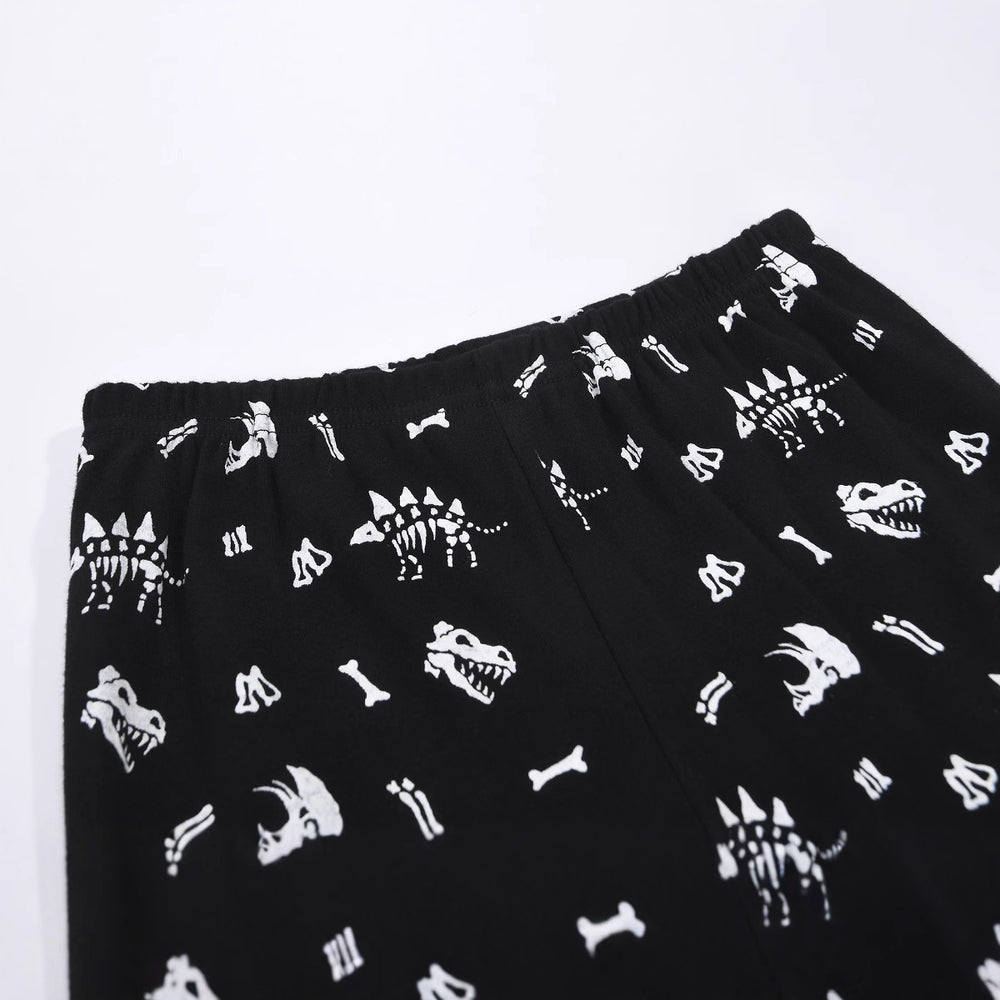 Glow-in-the-dark foreign trade cross-border children's clothing and home wear supply   classic dinosaur short-sleeved shorts suit