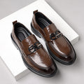 Genuine leather men's dress shoes - business, formal, casual slip-on loafers - trendy one-step-ons for weddings