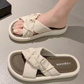 Trendy platform slides for women - summer 2026 new arrivals: versatile, non-slip, korean style beach sandals for summer