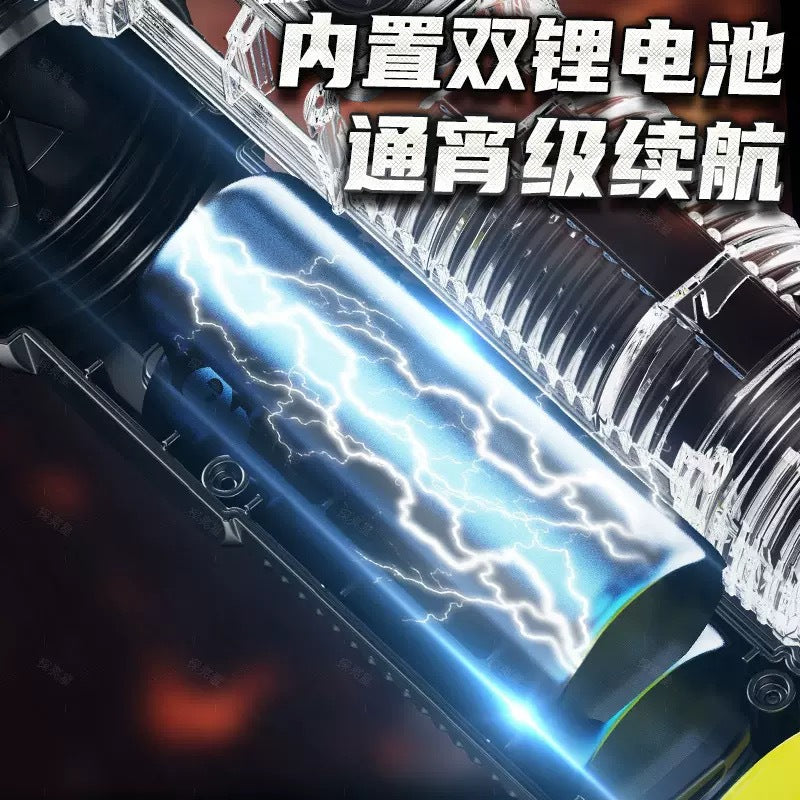 Cross-border new flashlight, strong light, convenient charging, super bright long-distance laser cannon, outdoor zoom white laser flashlight