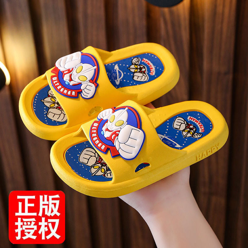 Authentic ultraman kids' slippers - summer anti-slip bath & home slides for boys and girls - baby superman sandals