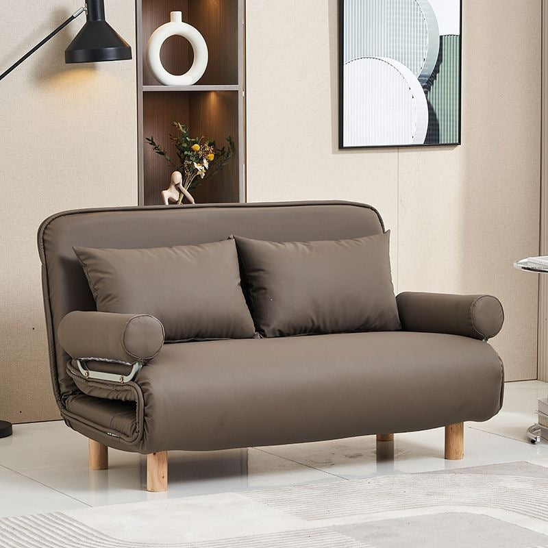 Foldable and detachable washable small apartment living room minimalist modern double/single multifunctional cat paw leather sofa bed - free shipping