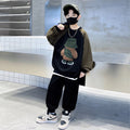 Boys' spring long-sleeve outfit set - kids' & teens' fashion:  spring/autumn sportswear two-piece set for older boys