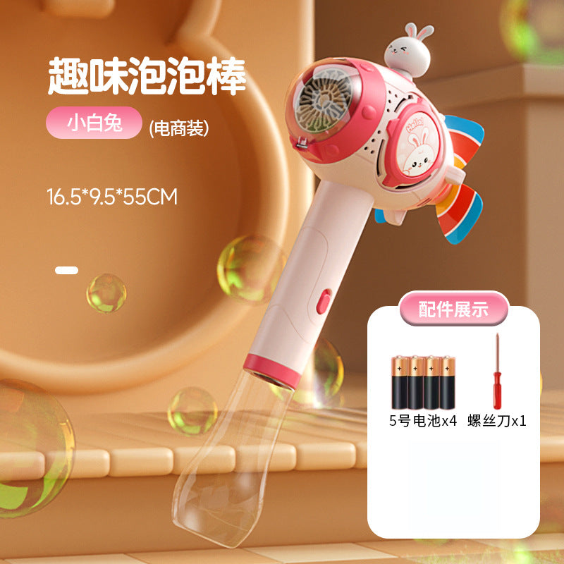New trendy windmill bubble machine - fully automatic handheld light-up bubble wand for kids - outdoor toy gift for boys and girls
