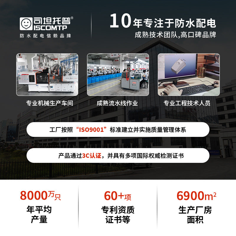 Outdoor waterproof power supply maintenance box portable switch box workshop ip65 plastic distribution box wall-mounted industrial socket box