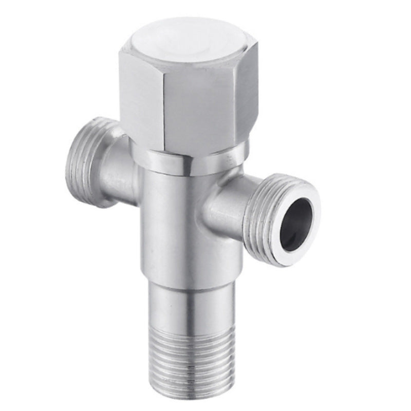 Angle valve 304 stainless steel wholesale one in two out double control all copper ball center three way hot and cold water stop valve triangle valve
