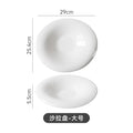 Scandinaviancasual style pure white ceramic salad bowl for home cold dish western food plate hotel business ceramic dessert pasta bowl
