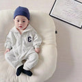 Baby outfit: korean style long-sleeve zip-up romper for boys and girls - trendy casual jumpsuit for outdoor adventures