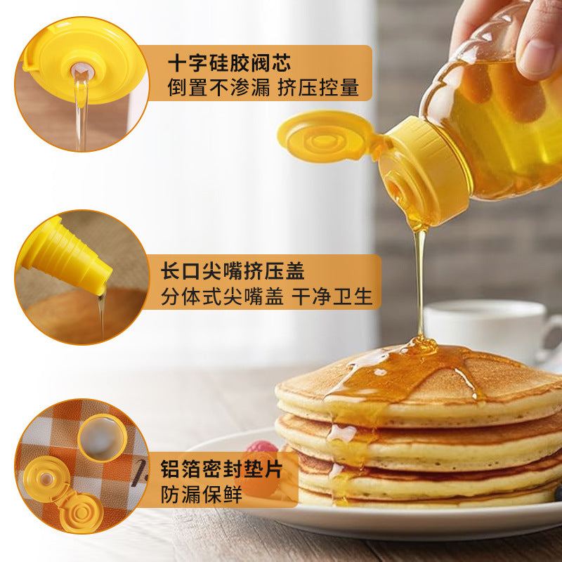 Honey plastic squeeze bottle fried chicken sauce tip cap salad juice squeeze condiment bottle transparent plastic refill bottle wholesale