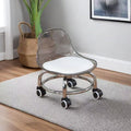 For homebackrest silent pulley low stool transparent small chair toddler kids acrylic chair universal wheel stool