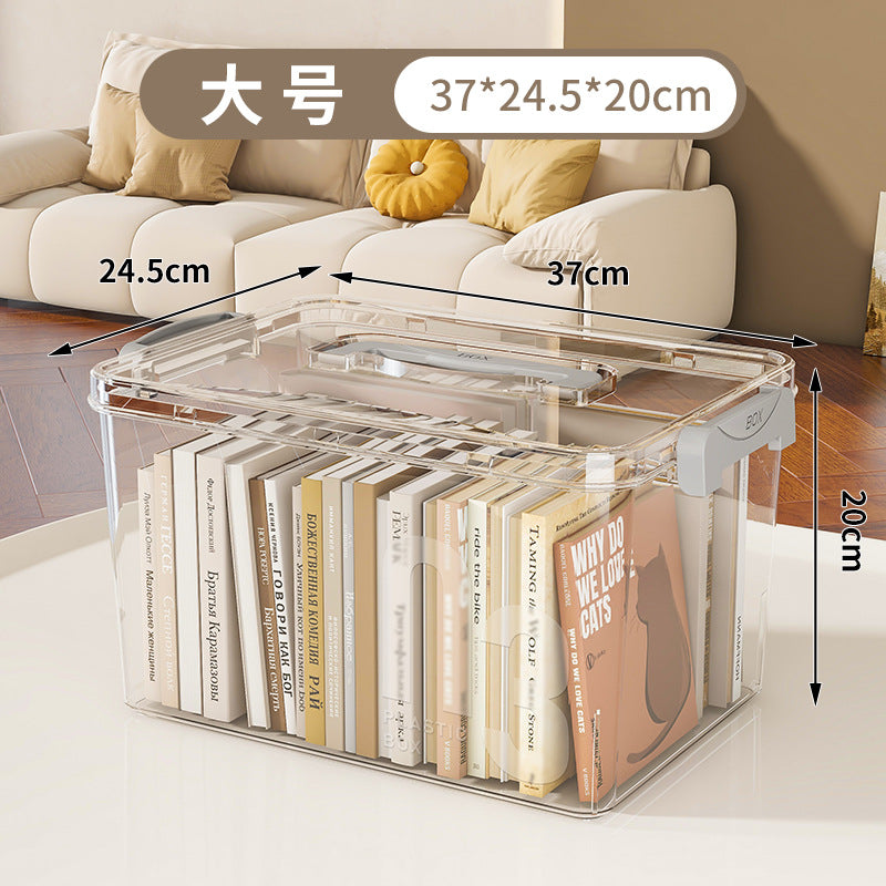 Customizable color Cross-border transparent storage box PET household moving sundries Bedside storage box Thickened storage box