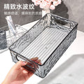 Glacier cosmetic organizer basket - luxury glacier pattern stackable storage box for desktop