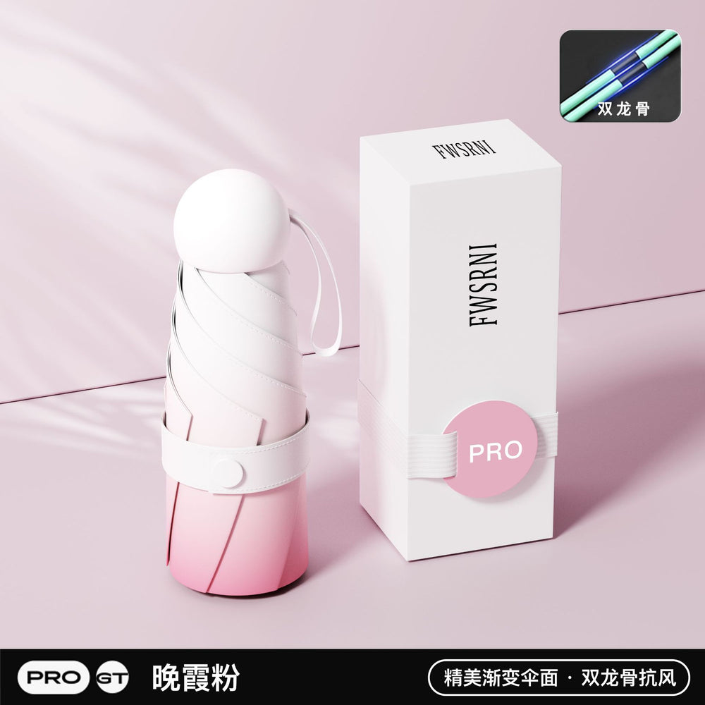 Capsule sun umbrella women's sunscreen shade umbrella dual-purpose mini 50% off foldable ultra-light compact portable wholesale customization
