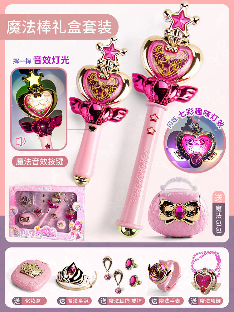 Kids' light-up fairy wand magic stick - colorful glowing musical toy set for girls, princess gift, wholesale