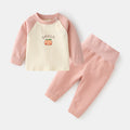 Babylon baby cotton printed snap-shoulder two-piece set: kids' autumn/winter jacquard thermal underwear with high-waisted pants