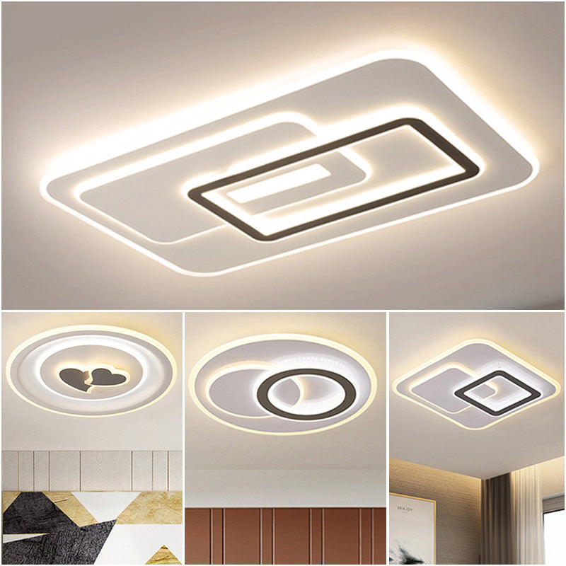 LED ceiling light modern simple living room lighting 2025 new atmospheric rectangular bedroom light package ultra-thin