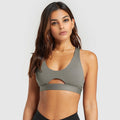 Naked cut out design beautiful back fitness tops running high intensity yoga bra vest halter sports intimates women