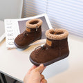 winter new boys' retro trendy cotton boots korean style chic versatile girls' lambswool fashion boots