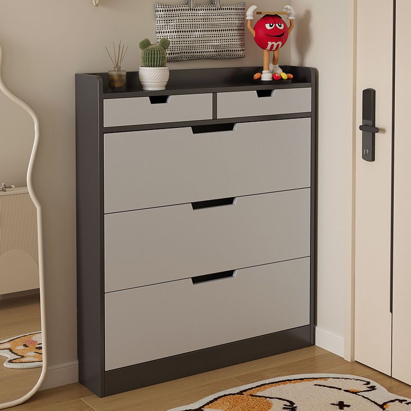 Modern slim flip-down shoe cabinet for entryway, minimalist home use, small apartment, 17cm height, easy storage shoe rack