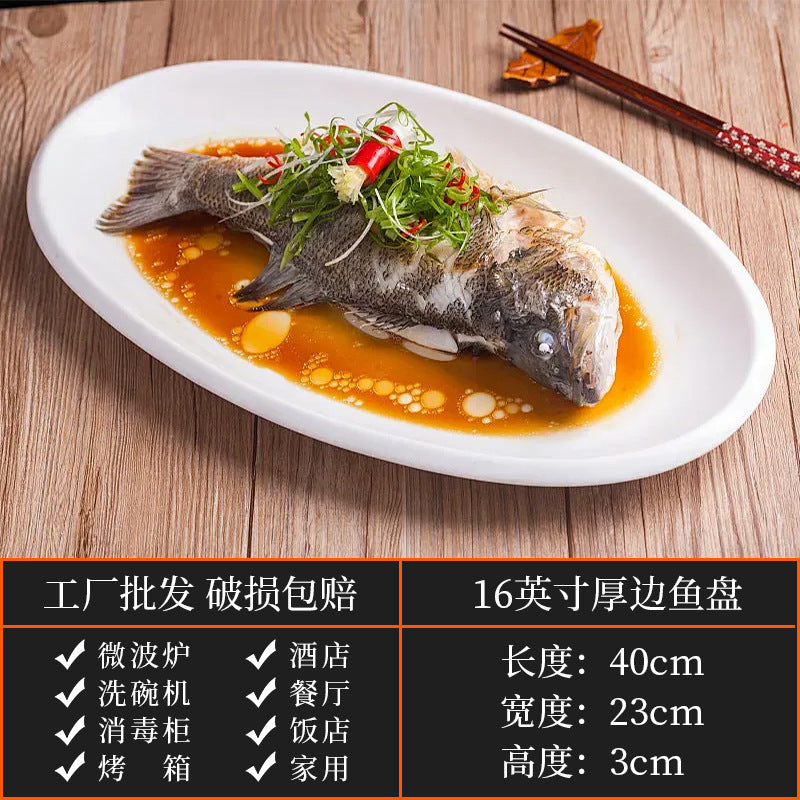 High-end ceramic pure cabbage plate, special-shaped asymmetrical cold dish plate, stir-fry plate, tableware for restaurants and hotels