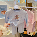 a type kids home clothes for boys and girls cartoon thin pajamas modal air-conditioning clothes openable short sleeves
