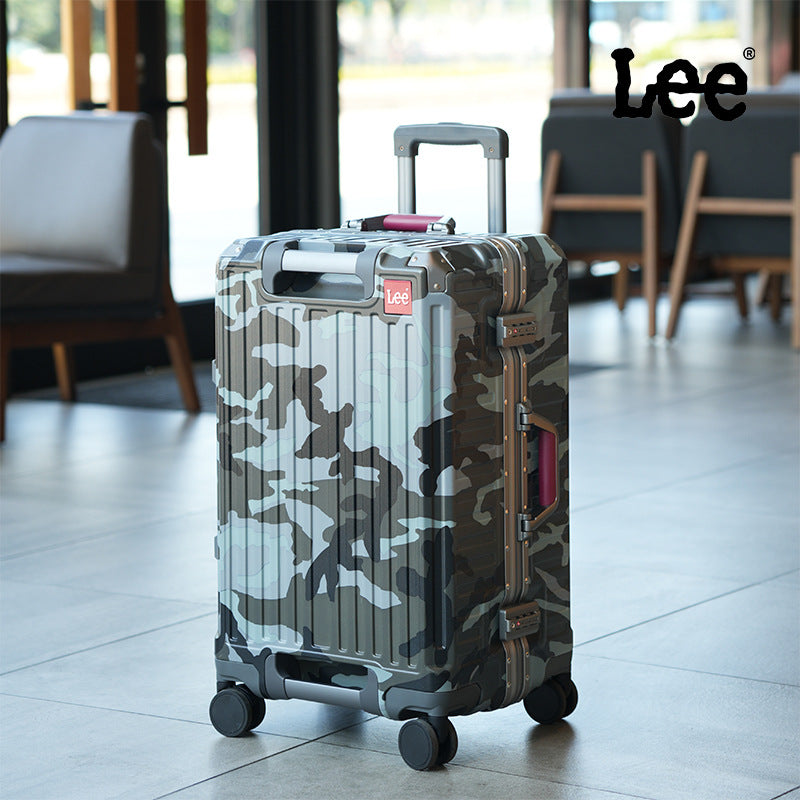Lee large-capacity suitcase women's 20-inch boarding trolley case aluminum frame universal wheel suitcase 30-inch password bag