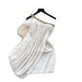 Frenchniche style halter neck and slanted shoulder diamond dress for women summer white pure lust style backlessslimming look a-line skirt holiday style