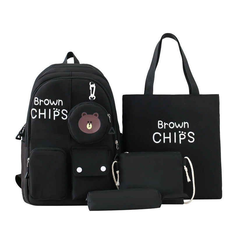Student Backpack Japanese Cute College Style School Bag Personality Graffiti Funny School Bag Travel Backpack