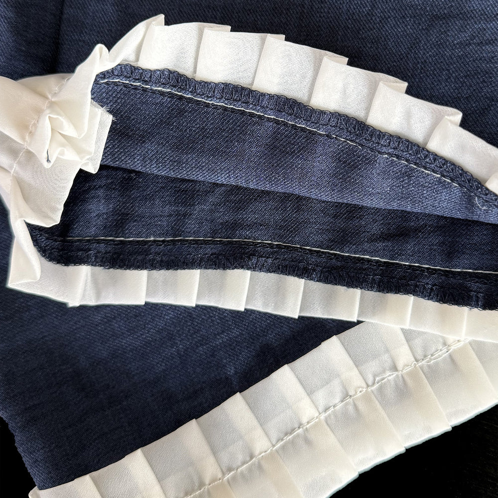 girls' stylish denim-look casual outfit - new summer collection: kids' tank top & wide-leg pants - trendy children's clothing for export