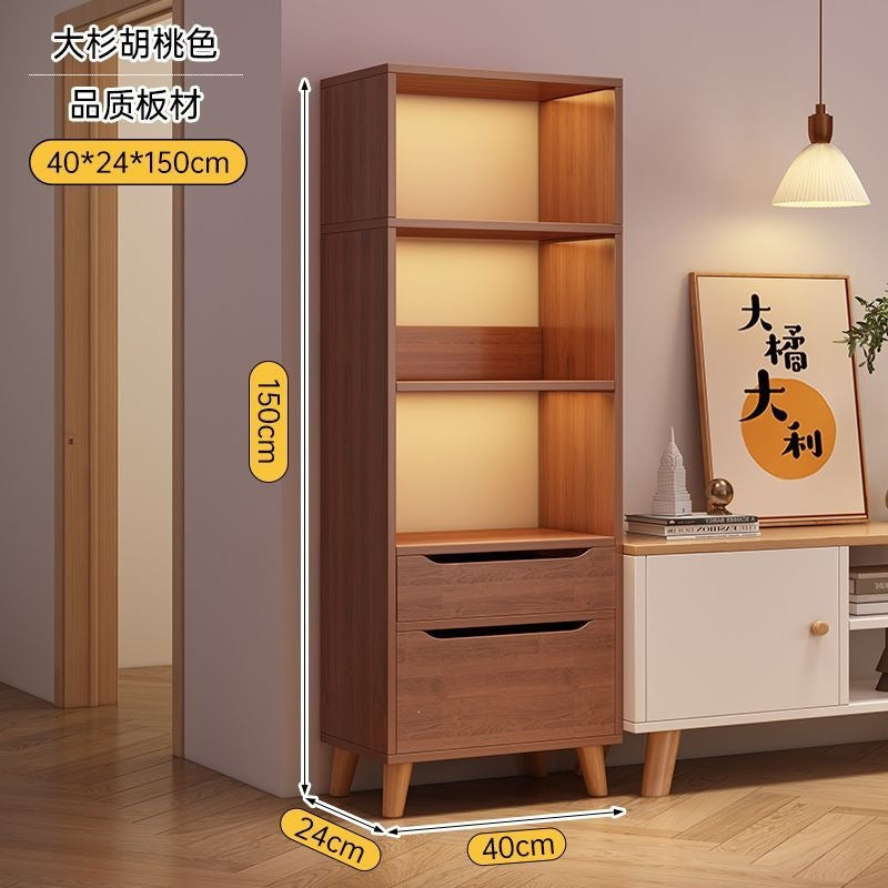 Bookcase for home standing cabinet bookshelf floor-standing storage rack living room storage cabinet small narrow cabinet dust-proof storage cabinet storage cabinet