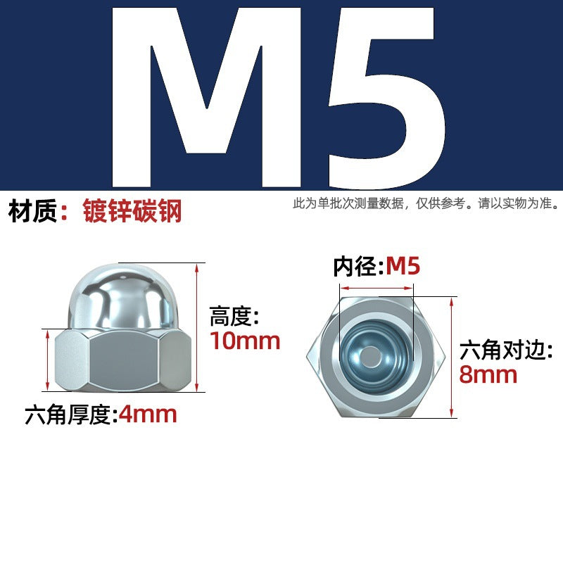 304/201/316 stainless steel round ball head nut cover type decorative screw cap female cap 3M4M5M6M8