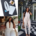 Fashionexportfashionhalter neck swing collarpure colorwork clothing pantssuitbacklesstie backtopstightpantstwo-piece set