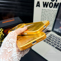 Suitable for apple 17 gold logo magnetic phone case, rich gold iphone 17 corning glass phone case