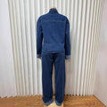 Fashion cross-border  direct sales new arrivalfashion women's lapel button retrolong sleevesworkwear denim pants cover