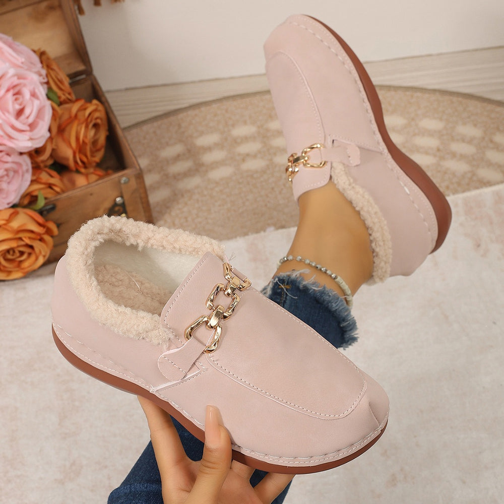 Export woolen shoes for women fall and winternew arrivalfleece-linedthickenedeasiest for match soft bottom casual slip-on small fragrant bean cotton shoes