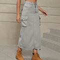 European and american clothing  cross-border foreign trade unique site  new arrival denim workwear skirt casual mid-length skirt trendy
