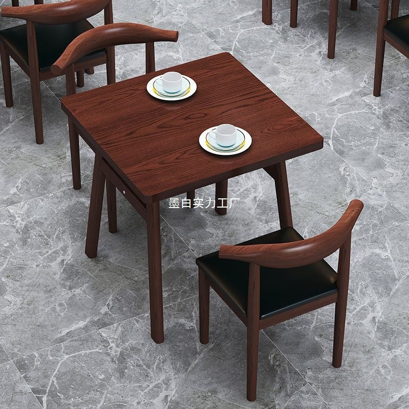 Complete dining table and chair combination Snack bar Milk tea breakfast shop restaurant table and chair canteen dining table and chair commercial restaurant table and chair