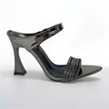 2026 summer new european and american style stiletto heel open toe pu leather high heel mules - women's fashionable outdoor half slippers