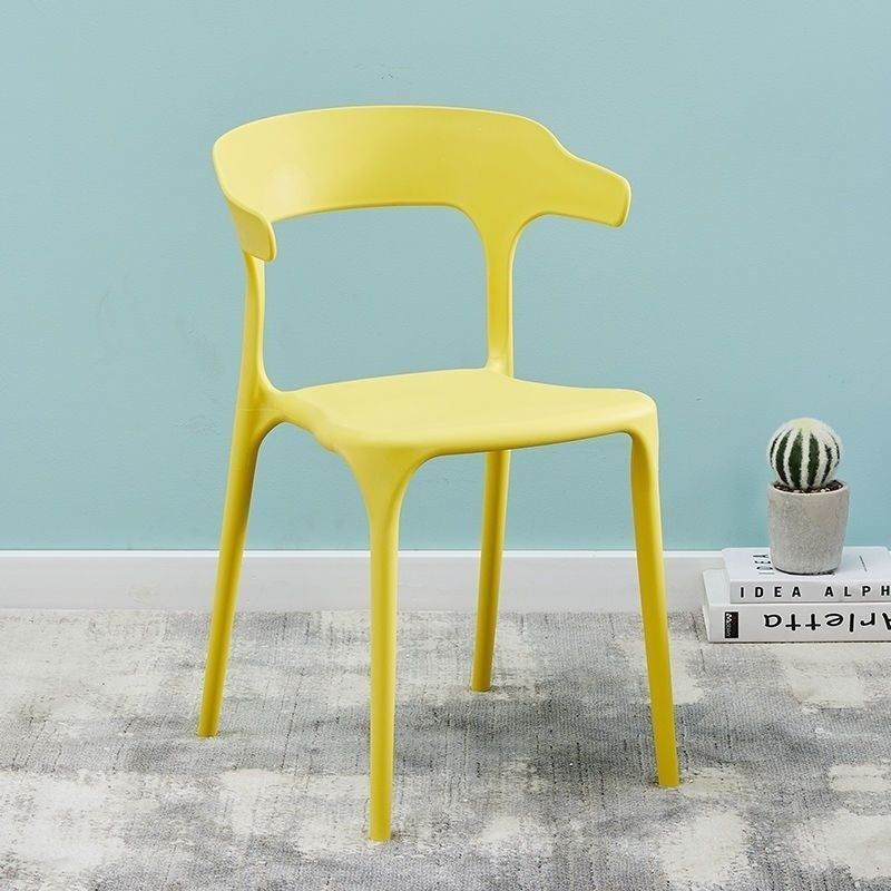Plastic horn chair scandinaviancasual dining table backrest stool backrest chair for home dining chair adult thickened modern chair